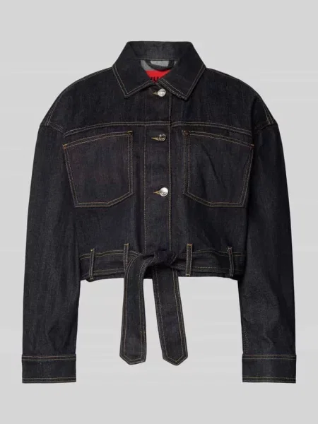 Kurtka jeansowa o kroju oversized z mieszanki bawełny model ‘GALATA’ Hugo granatowa