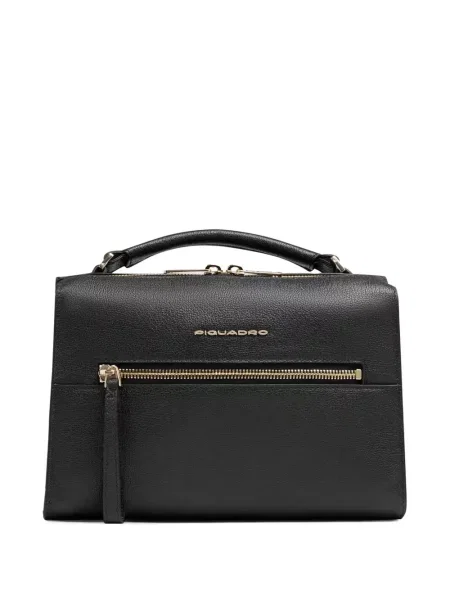 Geantă shopper Piquadro din piele negru