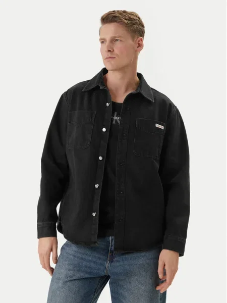 Calvin Klein Jeans cămașă de blugi negru