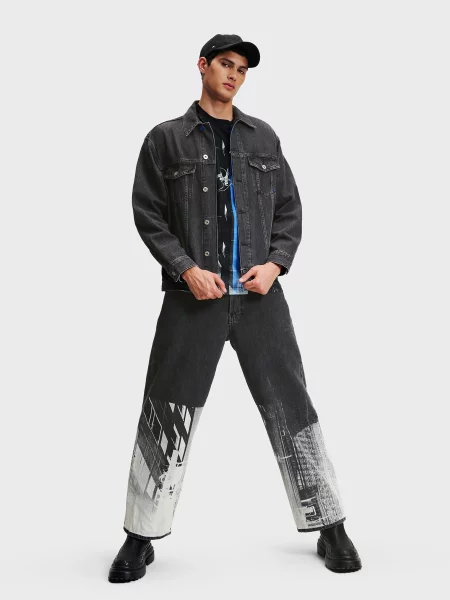 Джинсова куртка Karl Lagerfeld Jeans чорний