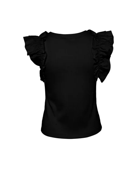 Top Karen By Simonsen z falbankami czarny