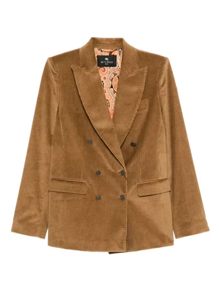 Sacou Etro de catifea cord maro