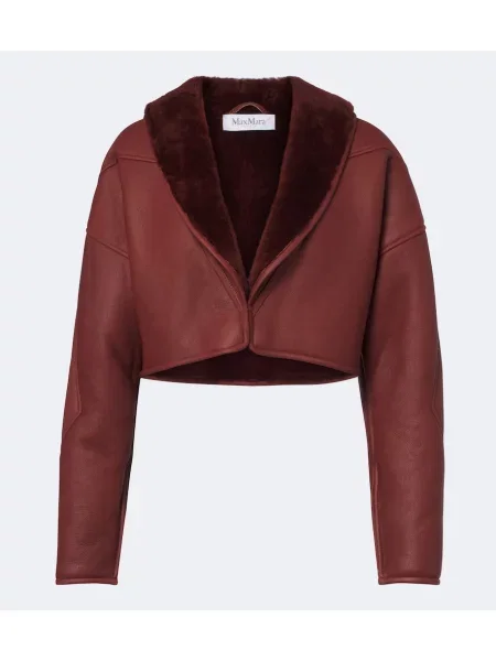 Decupat geanta de piele Max Mara maro