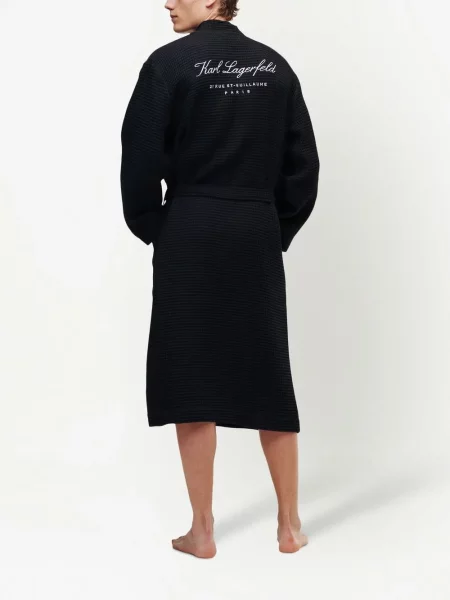 Megztas chalatas Karl Lagerfeld juoda