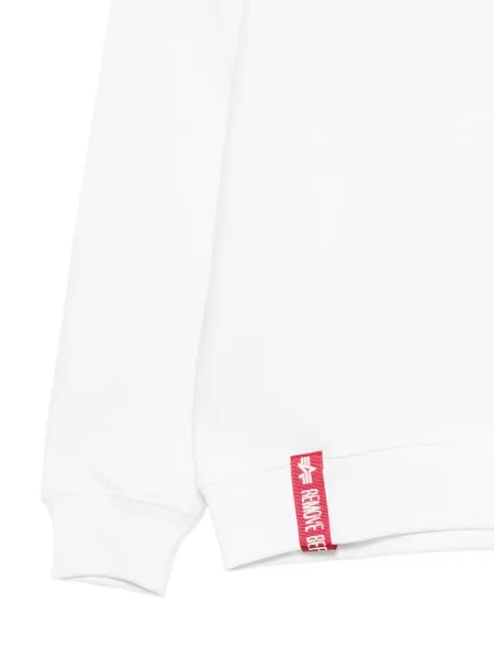 Пуловер Alpha Industries с принт бяло