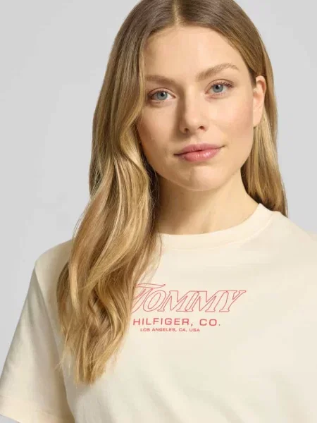 Tommy Hilfiger T-Shirt Logo Interlock jasny beżowy