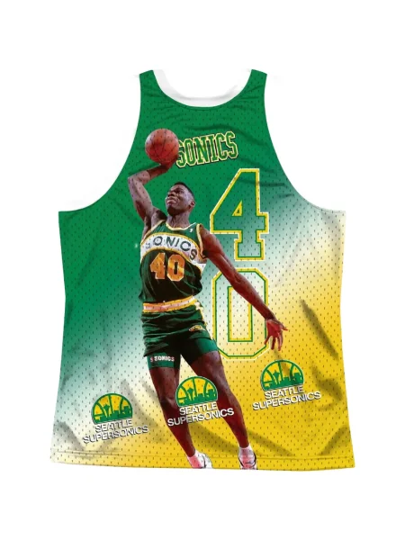 Cămașă Mitchell & Ness din jerseu verde