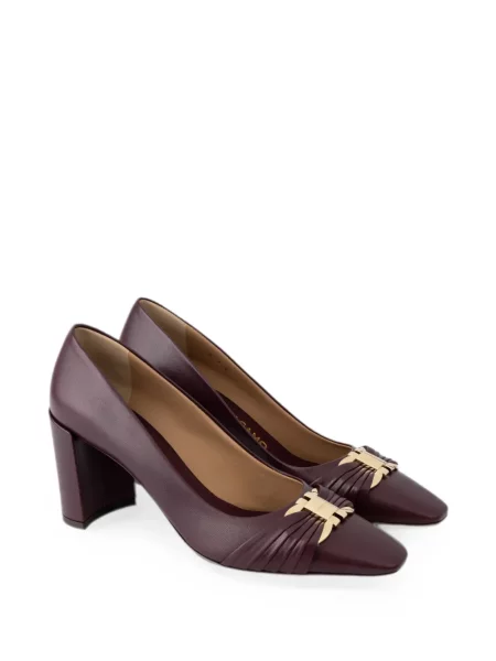 Pantofi cu toc Ferragamo cu toc bloc violet