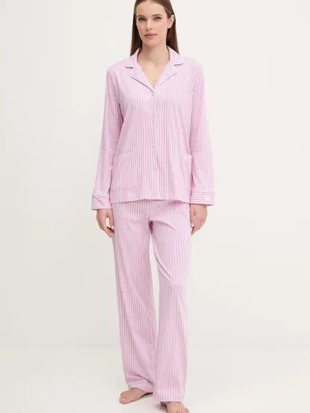 Pyžamo Lauren Ralph Lauren růžové