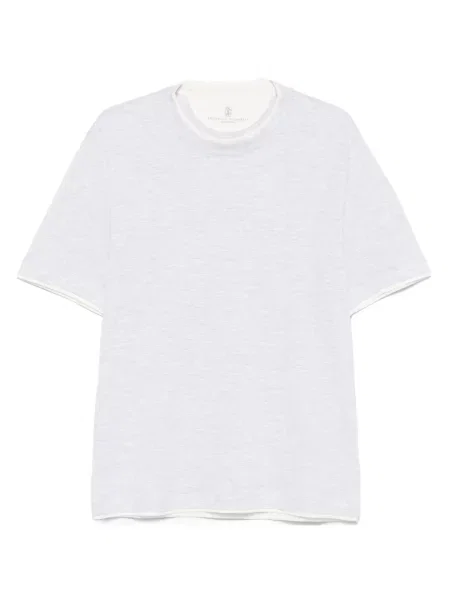 Tričko Brunello Cucinelli šedé