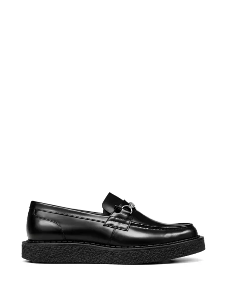 Pantofi loafer George Cox din piele cu aplicații negru