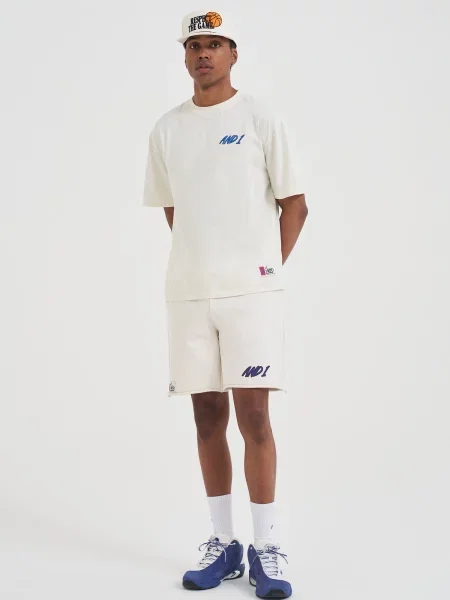 Tricou ecru / albastru / portocaliu negru