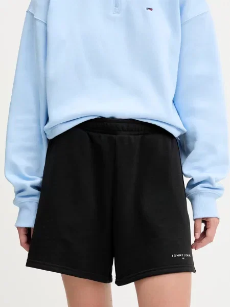 Tommy Jeans Pantaloni scurți sport Linear negru
