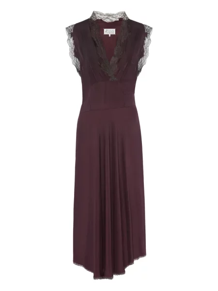 Rochie midi Maison Margiela din dantelă până la genunchi de costum violet