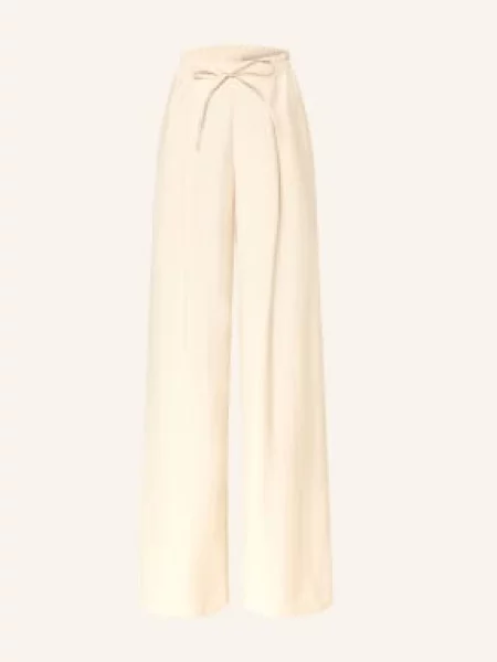 Claudie Pierlot Spodnie Z Marszczeniami beige beżowe