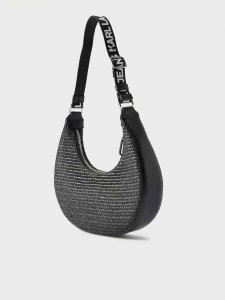 Karl Lagerfeld Jeans Geantă croissant pentru femei împletită negru