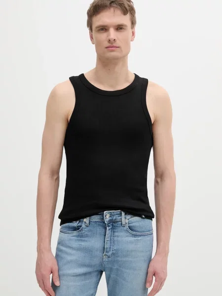 Тениска с дълъг ръкав Calvin Klein Jeans черно