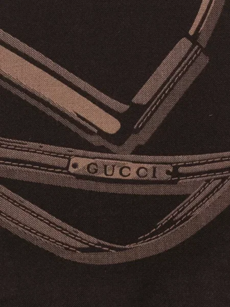 Fular Gucci cu imagine maro