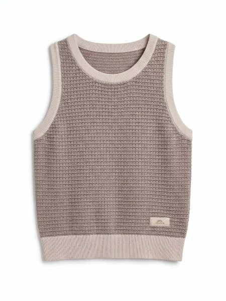 Pegador Top brodat Parma taupe / grej gri