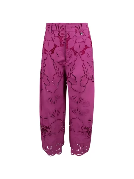 Pantaloni palazzo Giuseppe Di Morabito cu model floral roz