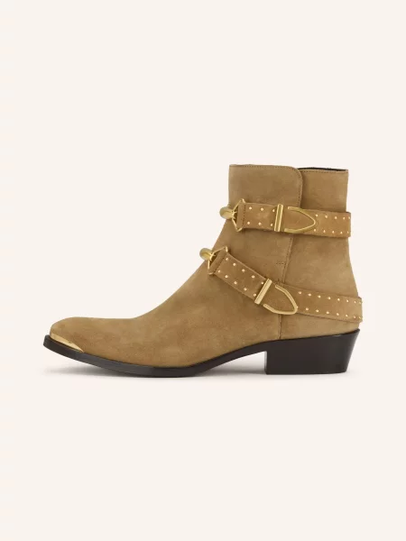 Isabel Marant Botki Zalya Z Nitami beige beżowe