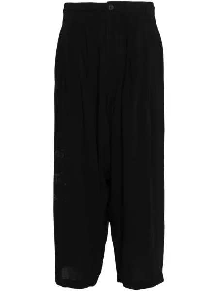 Cropp pantaloni Yohji Yamamoto de catifea cu imagine negru