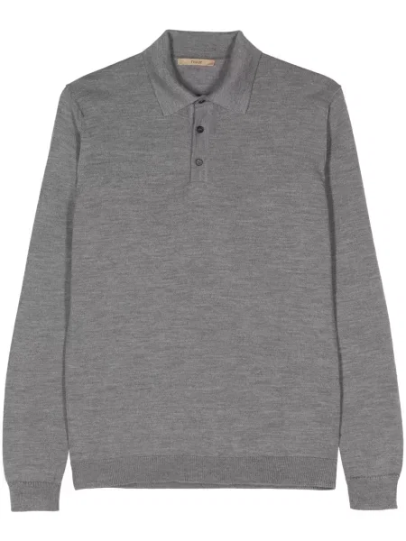 Polo Nuur din lână merinos gri