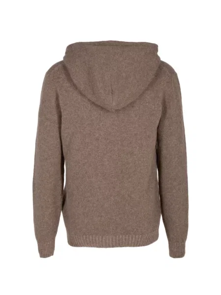 Hoodie Settefili Cashmere κασμίρ με κουκούλα με κορδόνι καφέ
