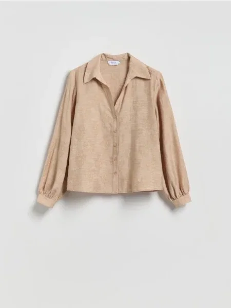 Reserved Cămașă cu model brodat bej