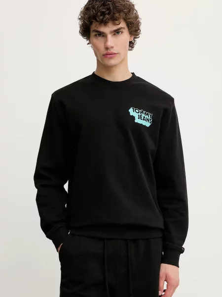 Bombažen pulover Tommy Jeans črna