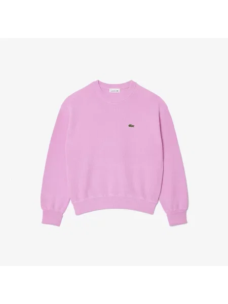 Lacoste Sweter Z Okrągłym Dekoltem Z Bawełny Organicznej biały