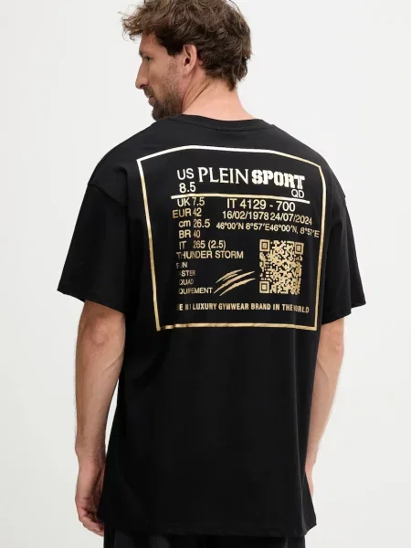 Тениска Plein Sport с принт черно