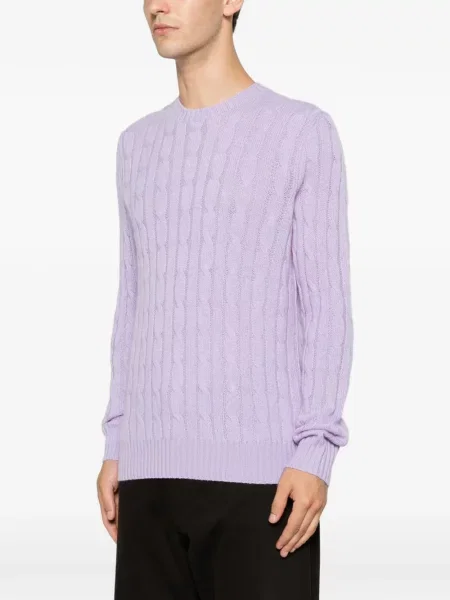 Scurt pulover Polo Ralph Lauren din piele de căprioară albastru