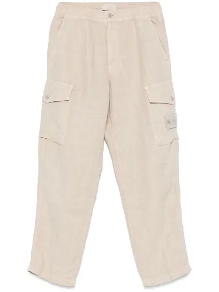 Lněné kalhoty Stone Island s kamínky