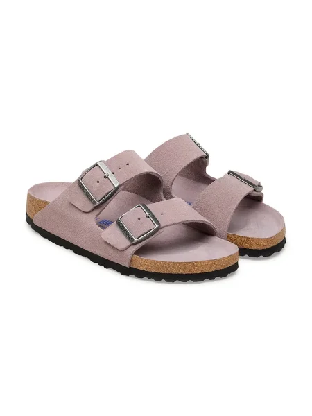 Semišové pantofle Birkenstock Arizona fialové