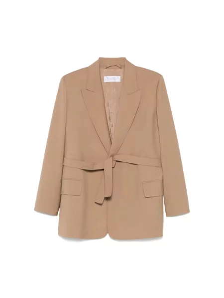 Lniana lniana marynarka Max Mara brązowa