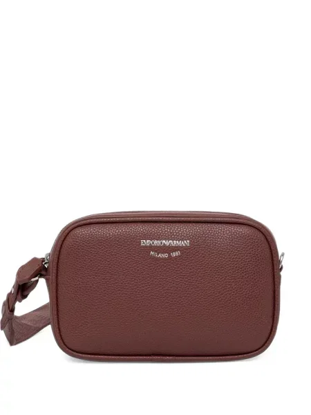 Geantă Emporio Armani cu imagine cu bretele maro