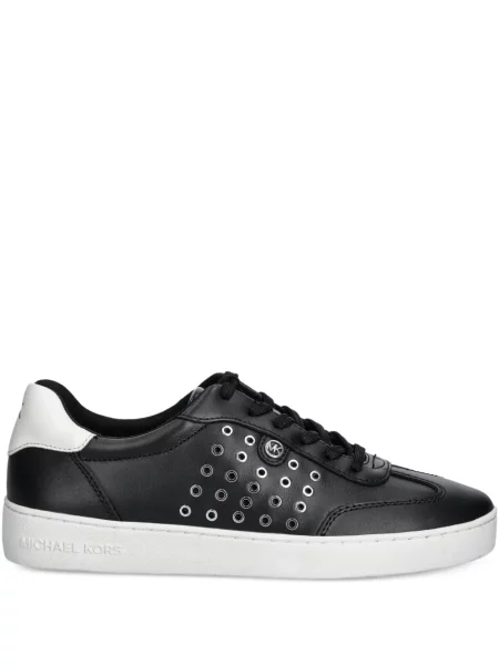 Кожено портмоне Michael Michael Kors с връзки с принт кафяво