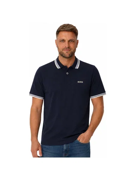Tricou polo Boss albastru