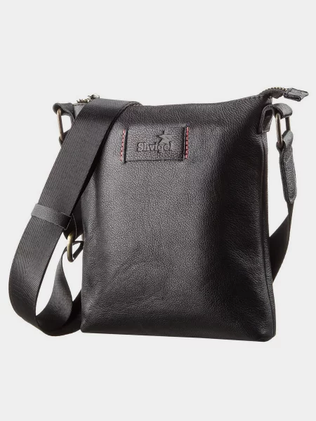 Кожаная сумка кросс-боди Shvigel черная