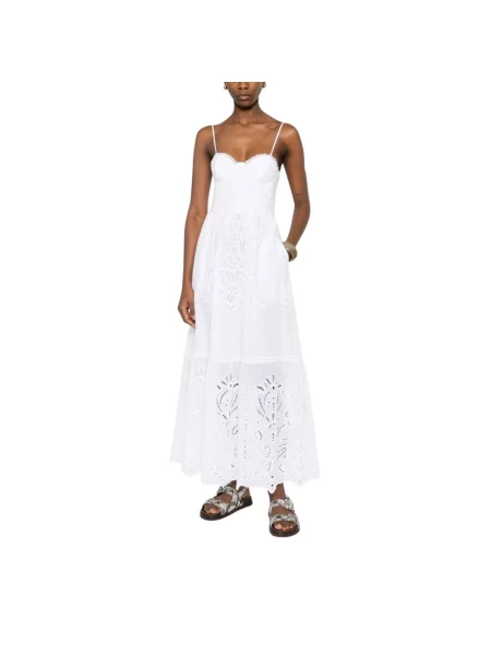 Maksi sukienka maxi Ermanno Scervino z falbankami biała