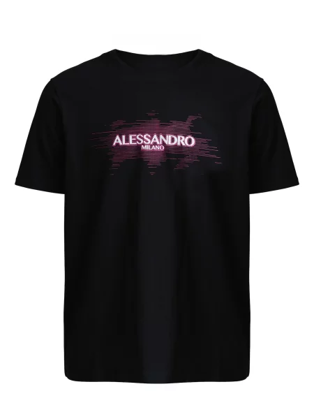 Alessandro Zavetti Tričko starorůžová / černá bílá