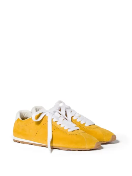 Sneakerși Miu Miu din piele de căprioară galben