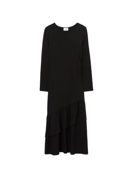 Rochie Claudie Pierlot din jerseu asimetrică negru