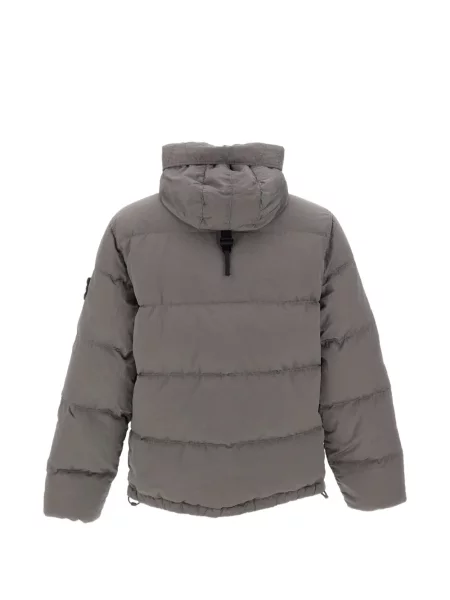 Palton Stone Island cu glugă cu strasuri gri