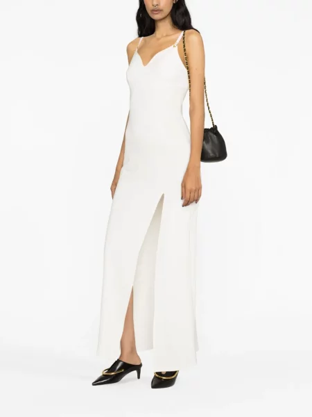 Rochie maxi Murmur fără mâneci de costum alb