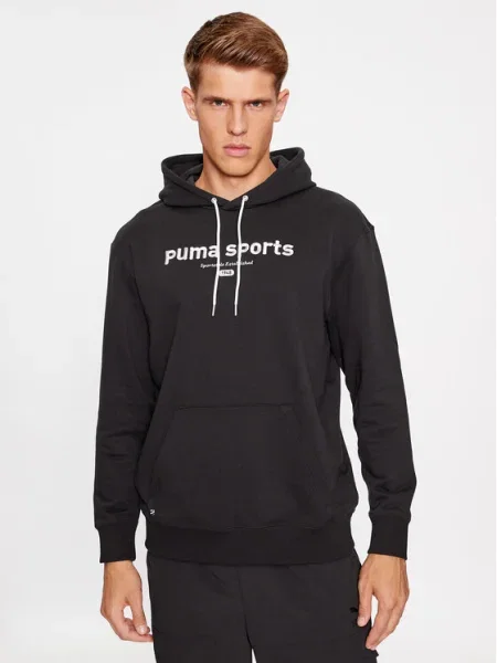 Суичър с качулка Puma с качулка с апликация черно
