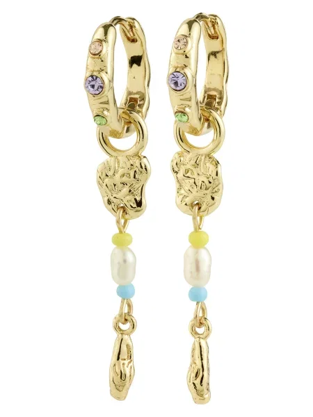 Pilgrim Uhani Ellington svetlo modra / zlata / zelena / biserno bela