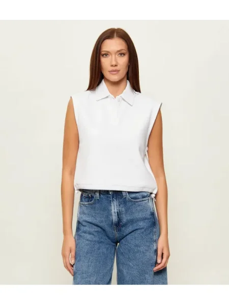 GUESS ACTIVE Polo HABI | Cropped Fit alb