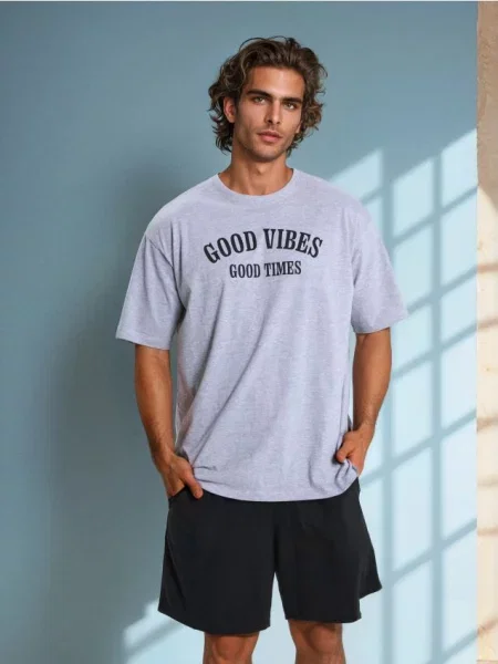 Sinsay Piżama dwuczęściowa oversize wielobarwny